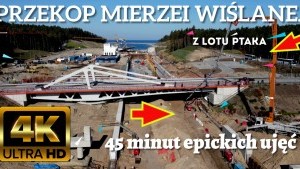 Przekop Mierzei Wiślanej - układanie x-blocków na Falochronie Wschodnim z asystą nurka 4K - 08.10.2021