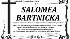 Odeszła Salomea Bartnicka. Żyła 92 lata.