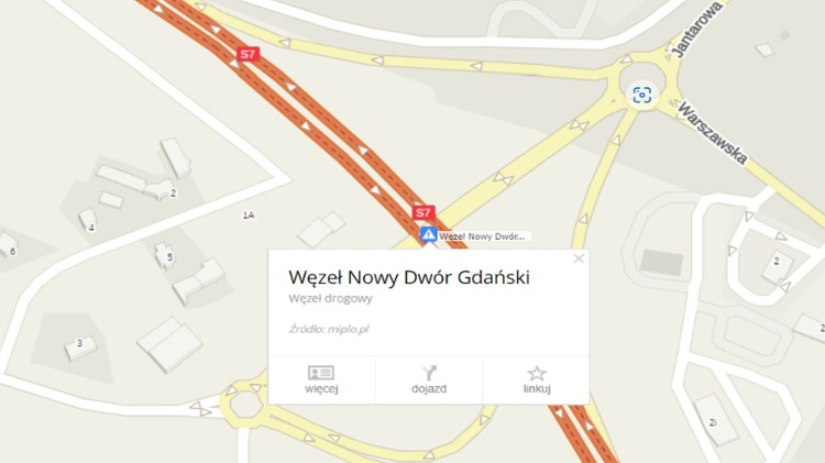 Nowy Dwór Gdański. Utrudnienia w ruchu na rondach węzła drogowego.