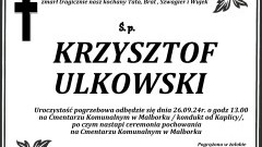Zmarł Krzysztof Ulkowski.