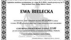 Zmarła Ewa Bielecka. Miała 71 lat.