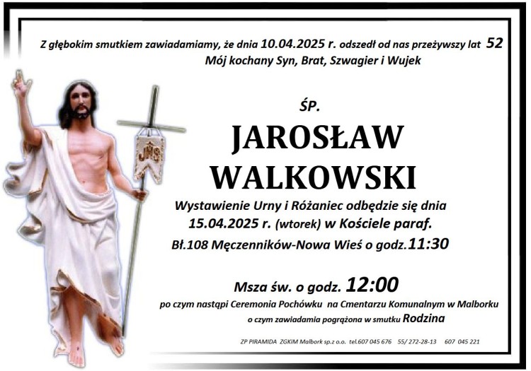 Zmarł Jarosław Walkowski. Miał 52 lata.