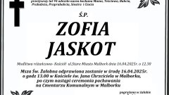 Zmarła Zofia Jaskot. Miała 94 lata.