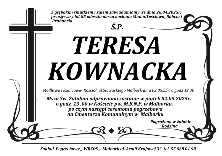 Zmarła Teresa Kownacka. Miała 85 lat.
