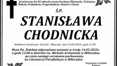 Zmarła Stanisława Chodnicka. Żyła 85 lat.