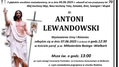 Zmarł Antoni Lewandowski. Miał 70 lat.