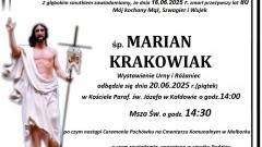 Zmarł Marian Krakowiak. Żył 80 lat.