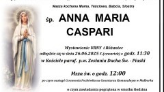 Zmarła Anna Maria Caspari. Żyła 82 lata.