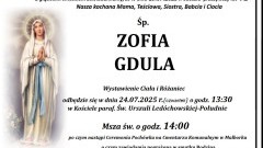 Zmarła Zofia Gdula. Miała 72 lata. 