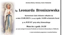 Zmarła Leonarda Broniszewska. Miała 85 lat.