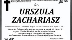 Zmarła Urszula Zachariasz. Miała 97 lat.