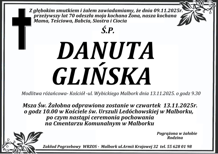 Zmarła Danuta Glińska. Miała 70 lat.