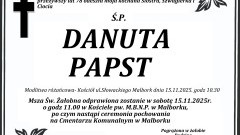 Zmarła Danuta Papst. Miała 78 lat.