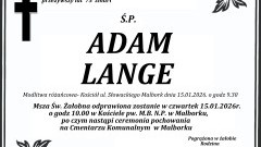 Zmarł Adam Lange. Miał 75 lat.