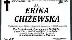 Zmarła Erika Chiżewska. Miała 88 lat.