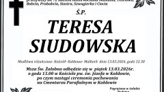 Zmarła Teresa Siudowska. Miała 72 lata.