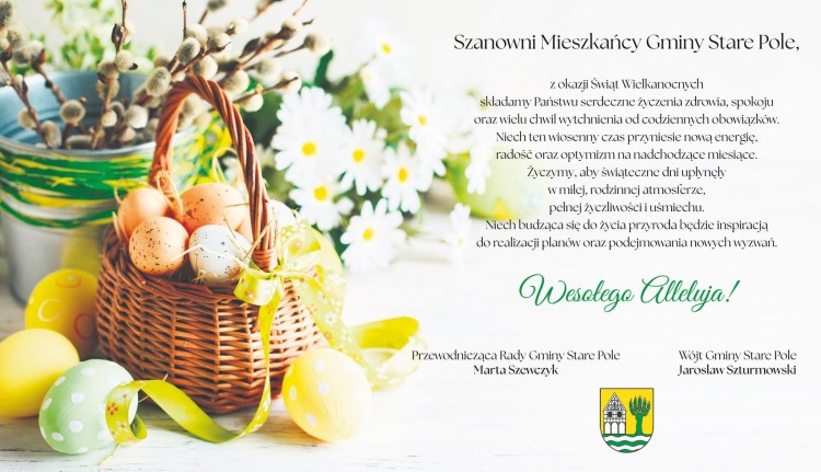 Wielkanocne życzenia dla mieszkańców Gminy Stare Pole.
