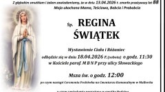 Zmarła Regina Świątek. Miała 88 lat.