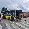 Kolizja samochodu osobowego z autobusem na DK55 w Malborku