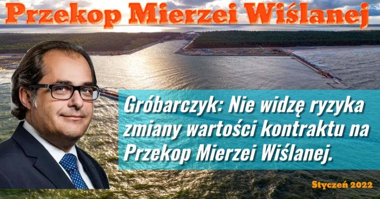 Przekop Mierzei Wiślanej. Gróbarczyk: Nie widzę ryzyka zmiany wartości…