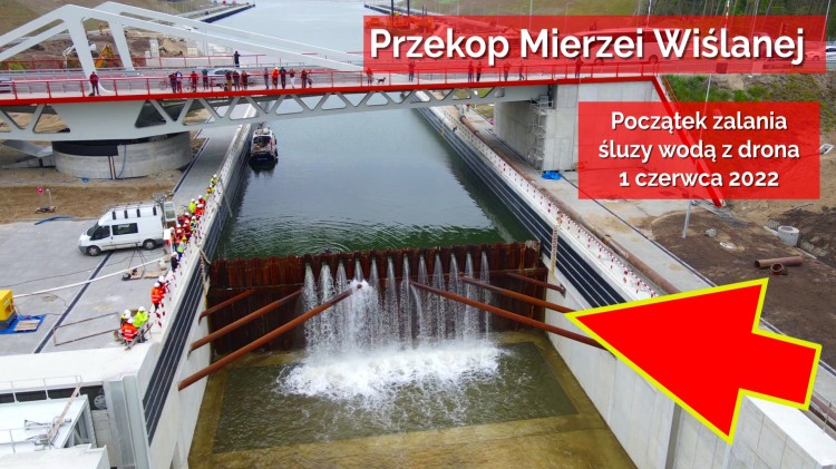 Przekop Mierzei Wiślanej. Początek zalewania śluzy wodą 1 czerwca…