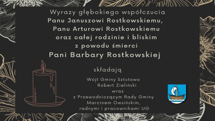 Kondolencje Wójta Gminy Sztutowo, Przewodniczącego Rady Gminy, radnych…